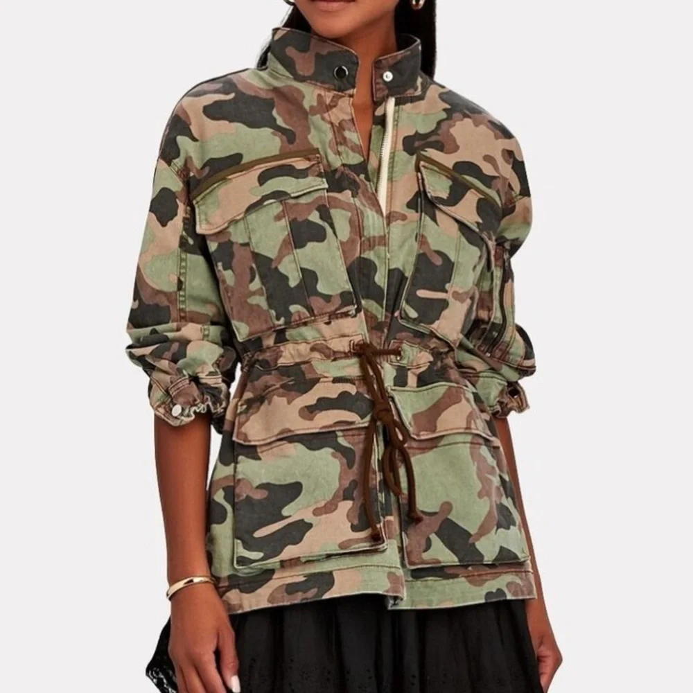 Veronica Beard Sumner Camouflage Utility Jacket Small Cotton Canvas Retail $450 - Picture 1 of 11